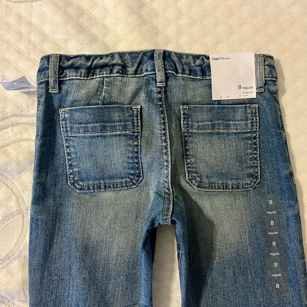 Gap kids girls jeans size 8 adjustable waist bootcut snap fly 1969 - Picture 6 of 7